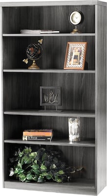 Safco Aberdeen 5-Shelf Bookcase 68 3/4H, Gray Steel (AB5S36LGS)