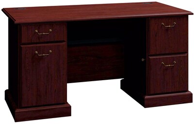 Bush Business Furniture Syndicate in Harvest Cherry, 60x30 Double Pedestal Desk, Ready-to-Assemble