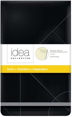 Oxford Idea Collective Journal, 5 x 8.25, Wide Ruled, Black, (56886)