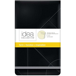 Oxford Idea Collective Top-Bound Mini Hardcover Journal, 5 x 8, Wide Ruled, Black, 120 Sheets/Pad