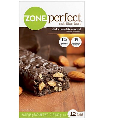 ZonePerfect® Bars, Dark Chocolate Almond, 1.58 oz. Bars, 12 Bars/Box