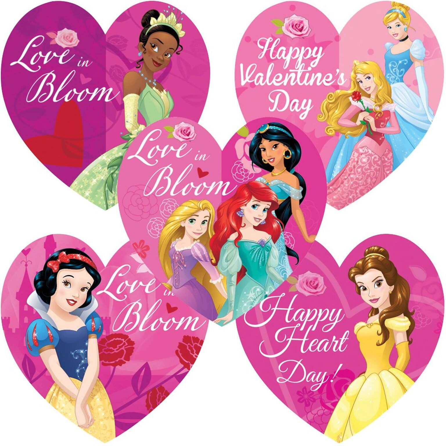 SmileMakers® Disney Princess Shaped Valentines Day Stickers; 2-1/2”H x 2-1/2”W, 100/Box