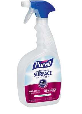 PURELL Foodservice Surface Sanitizer Spray, Fragrance Free, 32 fl oz Capped Spray Bottle with Trigger Sprayer (3341-12)