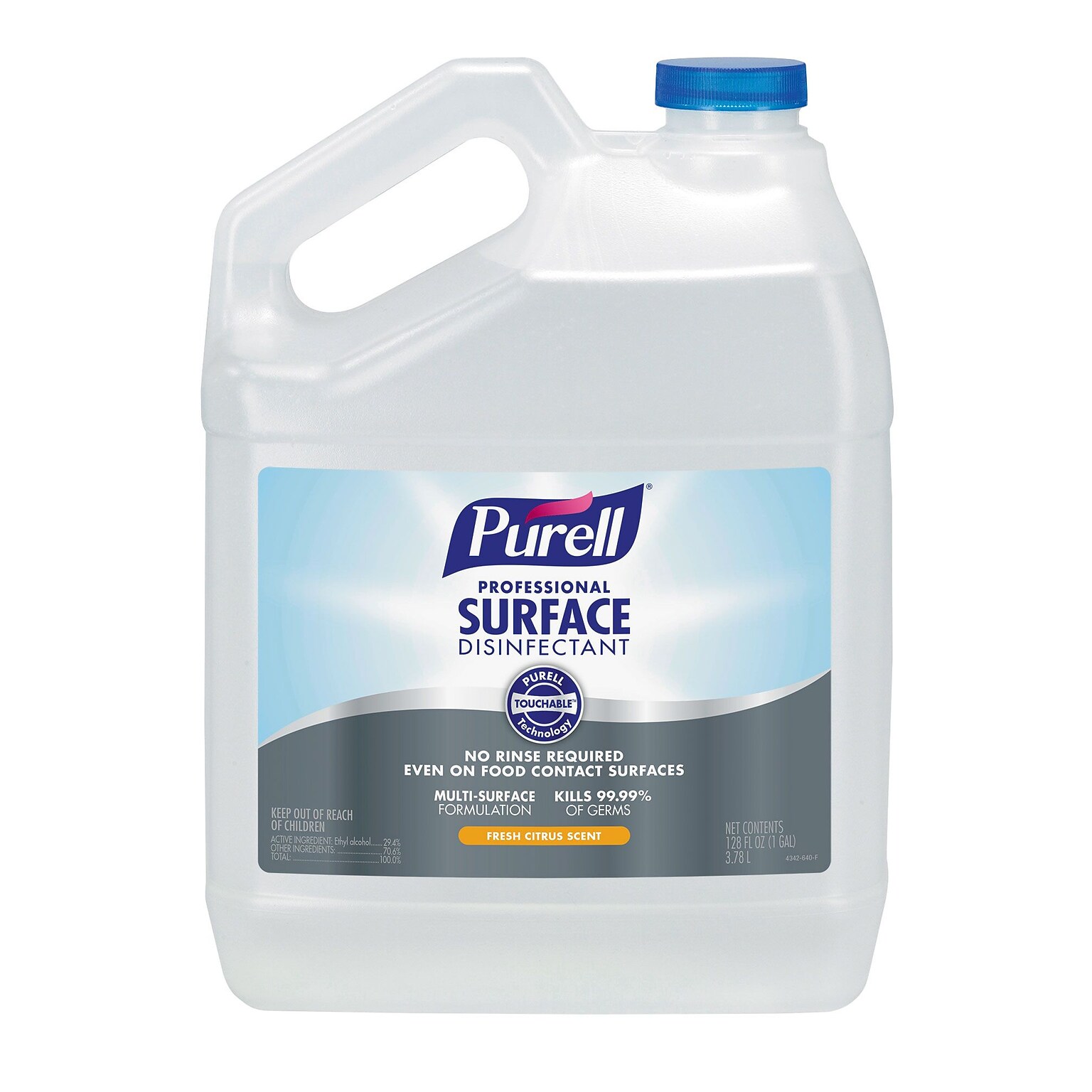 PURELL Professional Surface Disinfectant Refill, Fresh Citrus Scent, 1 Gallon (4342-04)