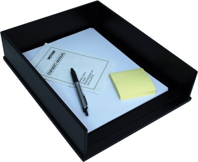 Victor Technology Wood Midnight Black Stackable Front-Loading Letter Tray (1142-5)