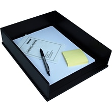 Victor Technology Wood Midnight Black Stackable Front-Loading Letter Tray (1142-5)