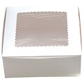 Bags & Bows 4 x 10 x 10 6 Cup Windowed Standard Cupcake Boxes, White, 100/Pack