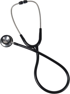 Mabis® Signature Stainless Steel Stethoscope, 22, Black (10-404-020)