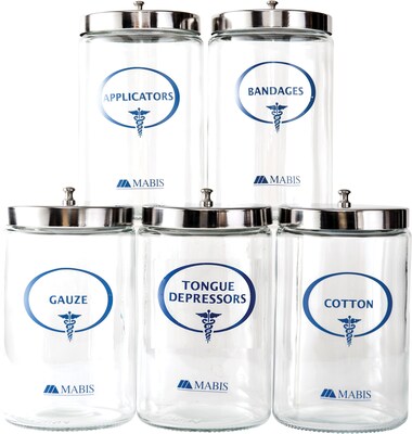 MABIS Glass Stor-A-Lot Sundry Jars with Imprints