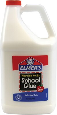 Elmer's School Washable Removable School Glue, 1 Gallon, White, 2/Carton (E340)