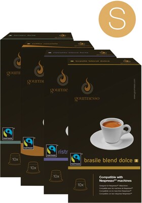 Gourmesso Coffee; Trial Bundle - Small, 100 Nespresso compatible capsules