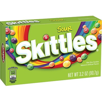 Skittles Sour Candy, 4 oz. Theater Box, 12 Boxes