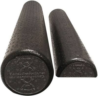 CanDo® 6 x 18 Half-Round Black Composite Foam Roller