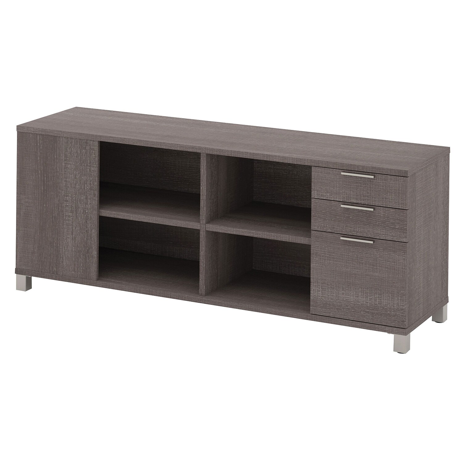 Bestar® Pro-Linea 3-Drawer Credenza in Bark Gray