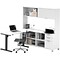 Bestar® Pro-Linea L-Desk, Hutch, & Height-Adjustable Table in White