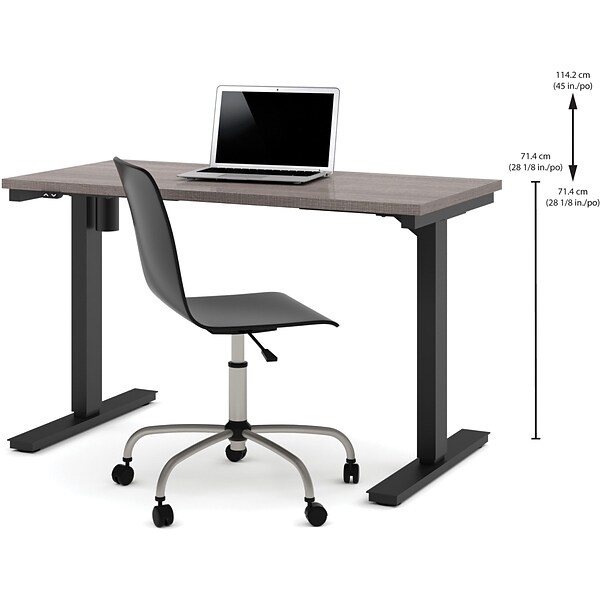 Bestar® Pro-Linea 24x48 Electric Height-Adjustable Table in Bark Gray