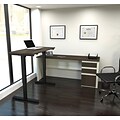 Bestar® Prestige+ L-Desk w/ Height-Adjustable Table in White Chocolate & Antigua