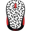 Logitech Party Collection 910-004745 Wireless Advanced Optical Mouse, Red Zigzag