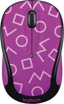 Logitech Party Collection 910-004742 Wireless Advanced Optical Mouse, Geo Purple