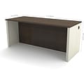 Bestar® White Chocolate Prestige+ Exec Desk