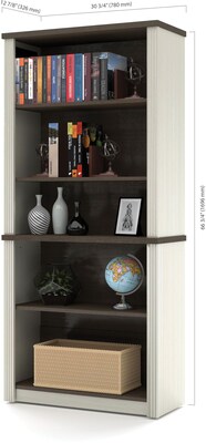Bestar® Prestige+ Modular Bookcase in White Chocolate & Antigua