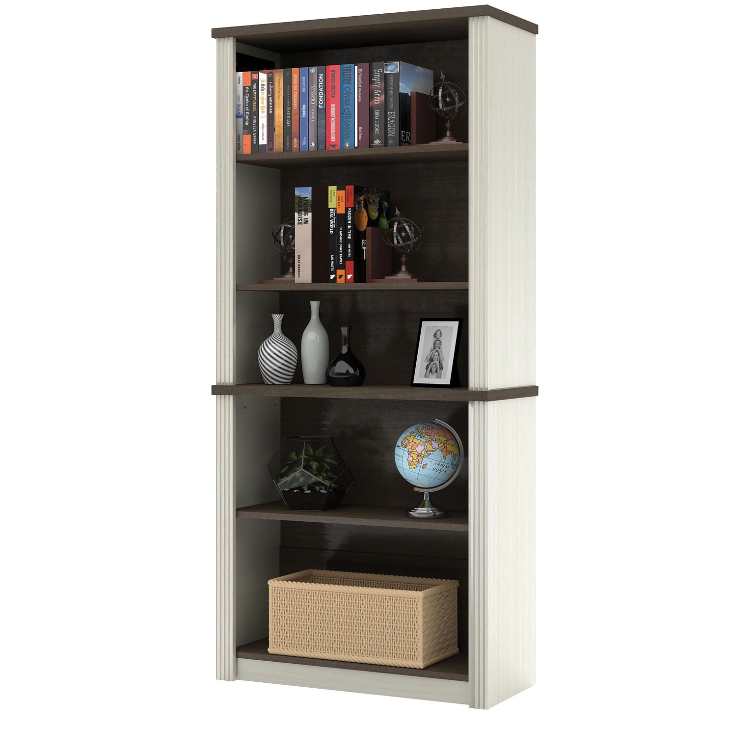 Bestar® Prestige+ Modular Bookcase in White Chocolate & Antigua