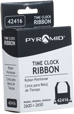 Pyramid Replacement Ribbon for 2600, 2650 (old model) Time Clocks, Black, 1 Each (42416)