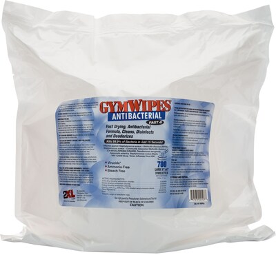 2XL Corp GymWipes Antibacterial Disinfecting Wipes, 700/Box, 4/Carton (2XL-101)