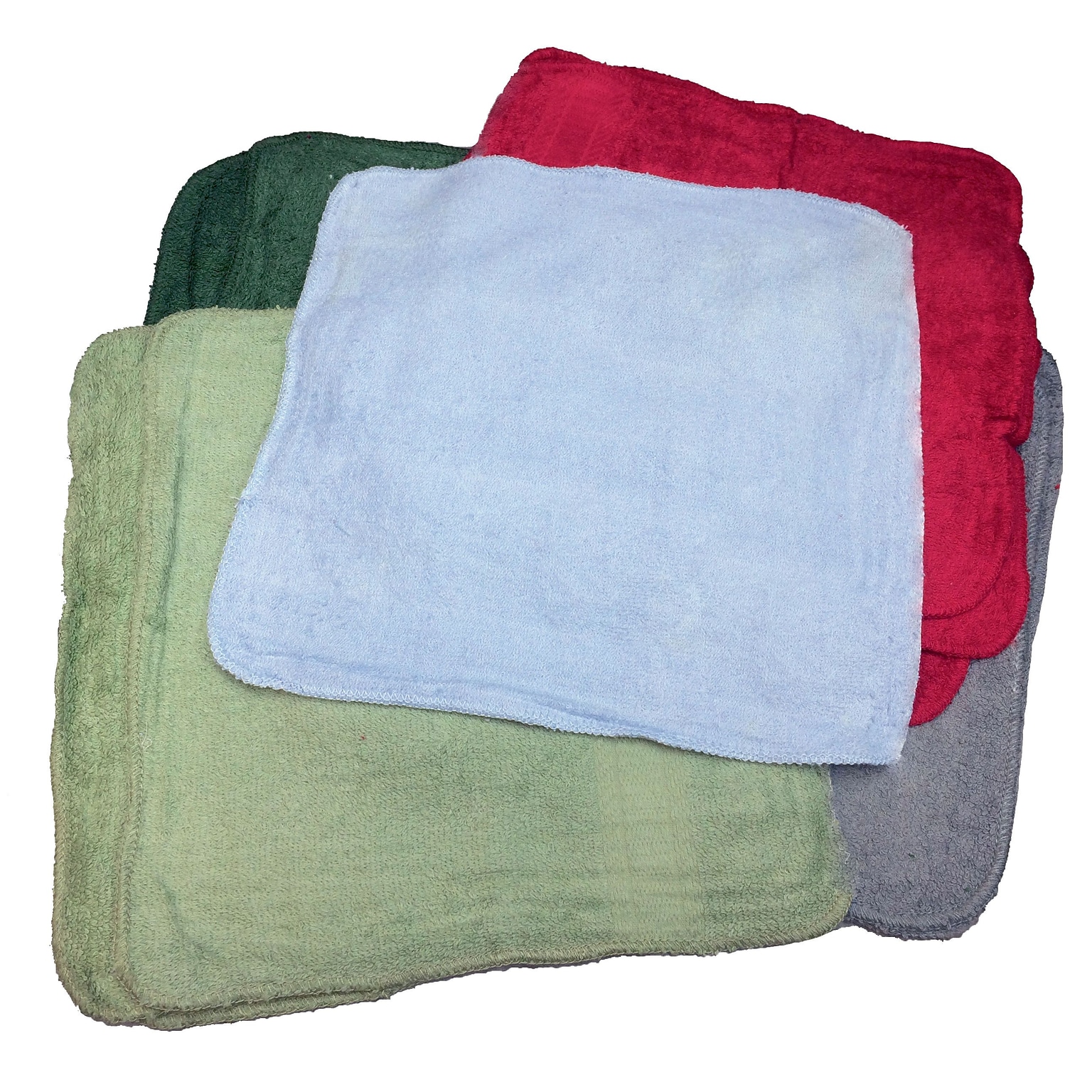 Monarch Brands Terry Washcloths, Multi-Colored, 12 x 12, Approx. 280 Towels