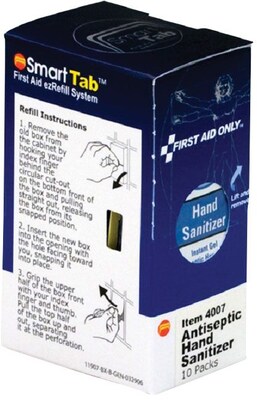 First Aid Only Antiseptic Hand Sanitizer Packets, 10/Box (FAE-4007)