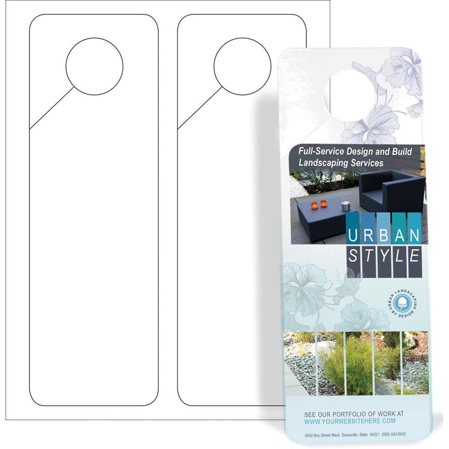 Blanks USA Small Door Hanger, 3.37 x 10.25, 14 pt, 2 Up (LODHA02NV2WH)