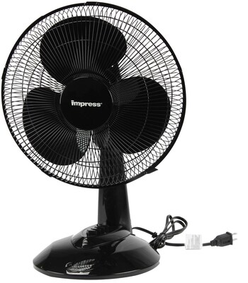 Impress IM-713 12 Oscillating Table Fan; Black