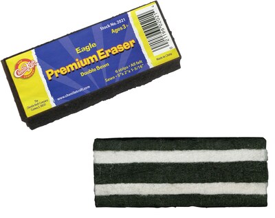 Pacon Premium Felt Chalk & Whiteboard Eraser, Black/White, Each (CK-2021)