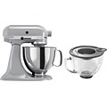 325-Watt Tilt-Back Stand Mixer with Stainless Steel Bowl and Glass Bowl - Metallic Chrome