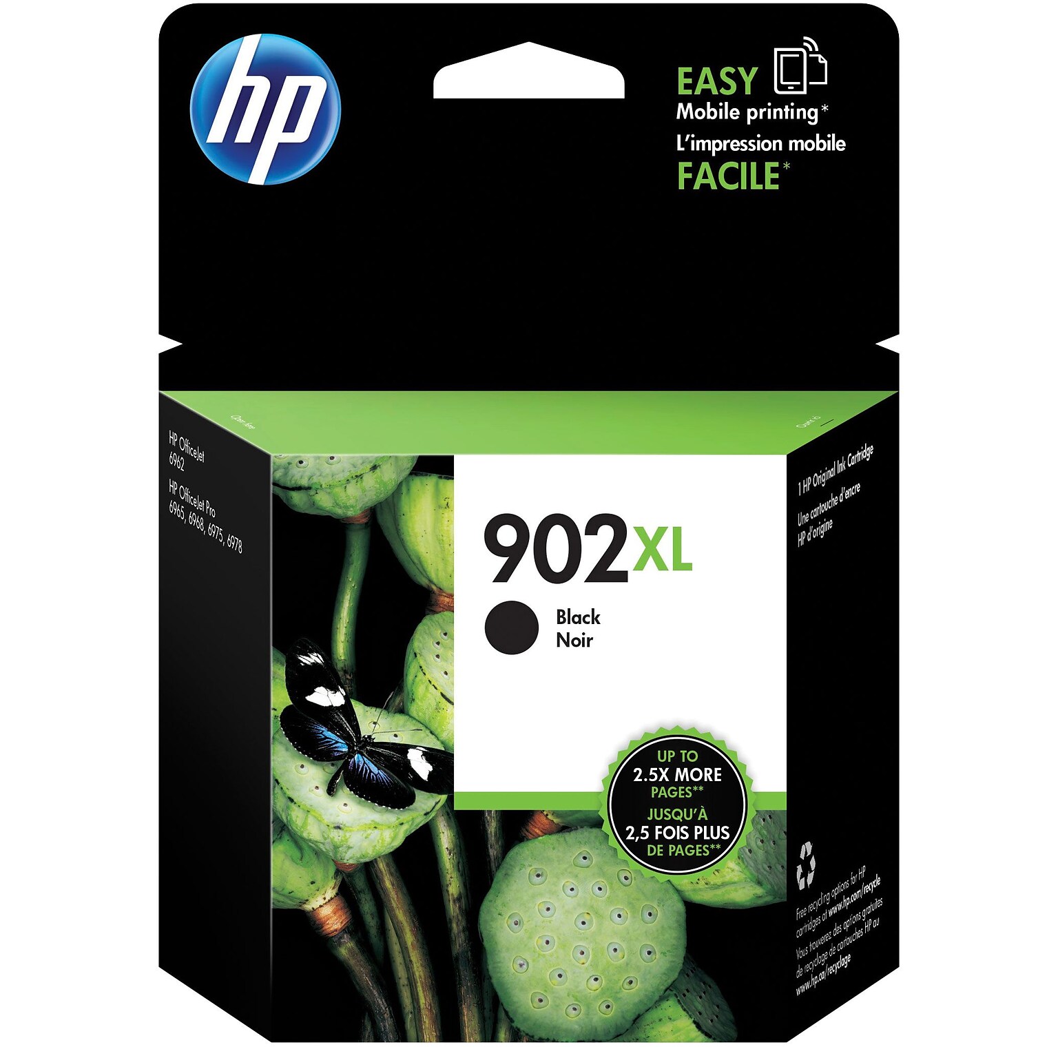 HP 902XL Black High Yield Ink Cartridge (T6M14AN#140), print up to 750 pages