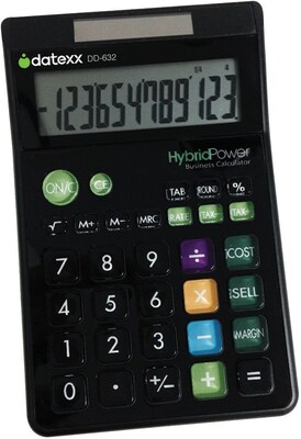 Datexx DD-632B 12-Digit Desktop Calculator, Black