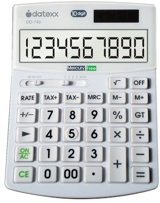 Datexx DD-740 10-Digit Desktop Calculator, Gray