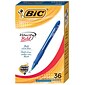 BIC Glide Bold Retractable Ballpoint Pen (formerly BIC Atlantis Velocity Bold), Bold Point, Blue Ink, 36/Pack (VLGB361BLU)