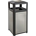 Safco Evos Steel Trash Can with no Lid, Black And Gray, 15 gal. (9933BL)