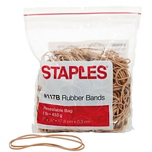 Staples® Premium Rubber Bands, #117B, 7 x 1/8, 1 lb. Bag, 200/Pack (28621-CC)