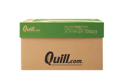 Quill Brand®  30% Recycled 8.5" x 11" Copy Paper, 20 lbs., 92 Brightness, 500 Sheets/Ream, 10 Reams/Carton (720224CT)