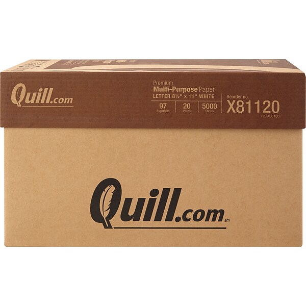 Quill Brand® 30% Recycled Multipurpose Paper, 20 lbs., 8.5 x 11, Pink,  500 sheets/Ream (720567)