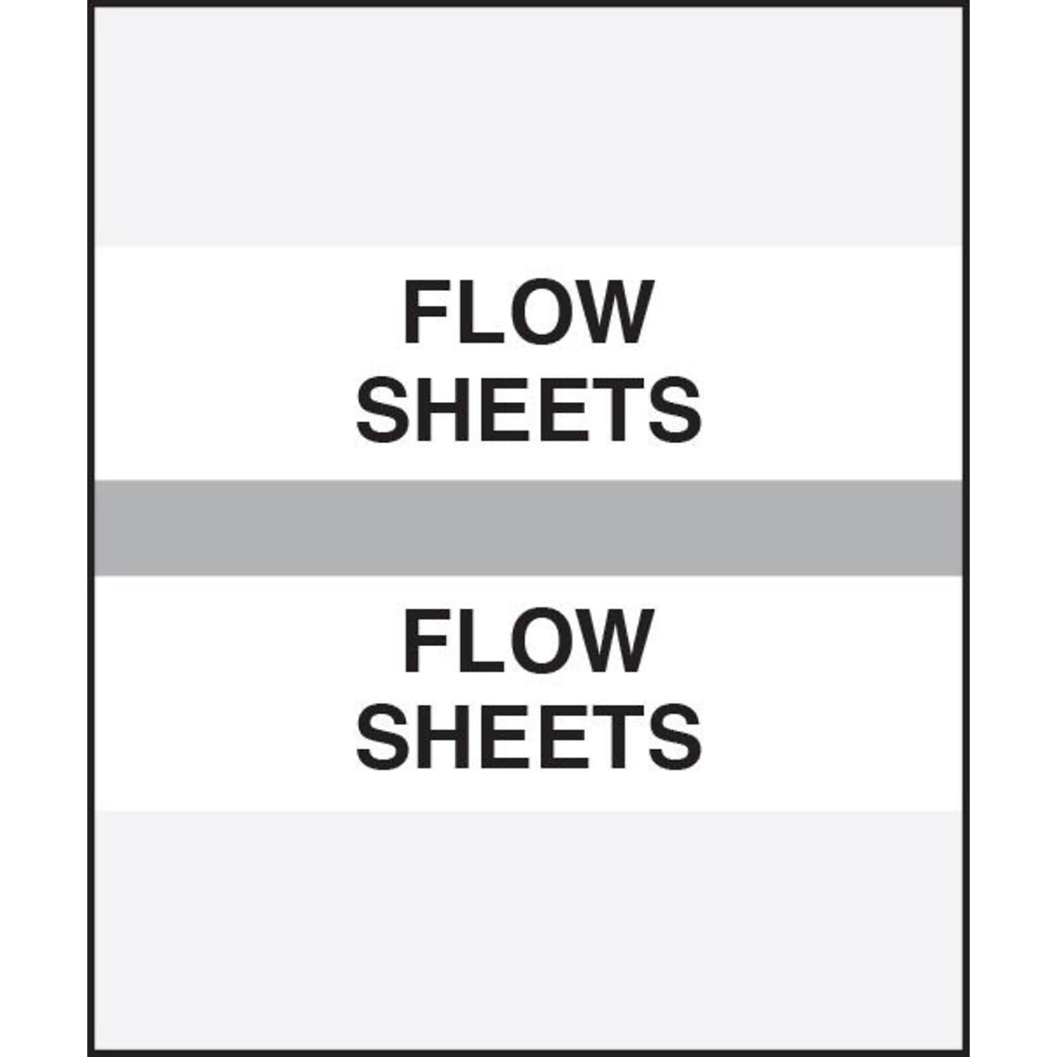 Medical Arts Press® Standard Preprinted Chart Divider Tabs, Flow Sheets, Gray