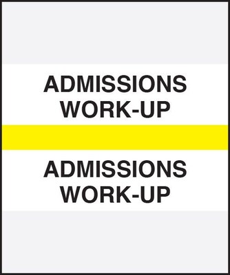 Medical Arts Press® Standard Preprinted Chart Divider Tabs, Admissions Work-Up, Yellow