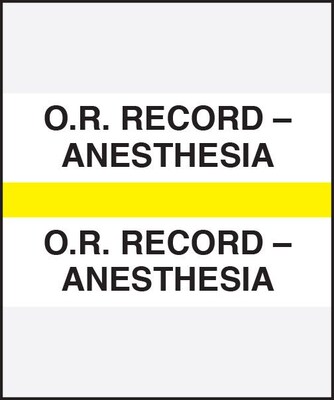 Medical Arts Press® Standard Preprinted Chart Divider Tabs, O.R. - Anesthesia, Yellow