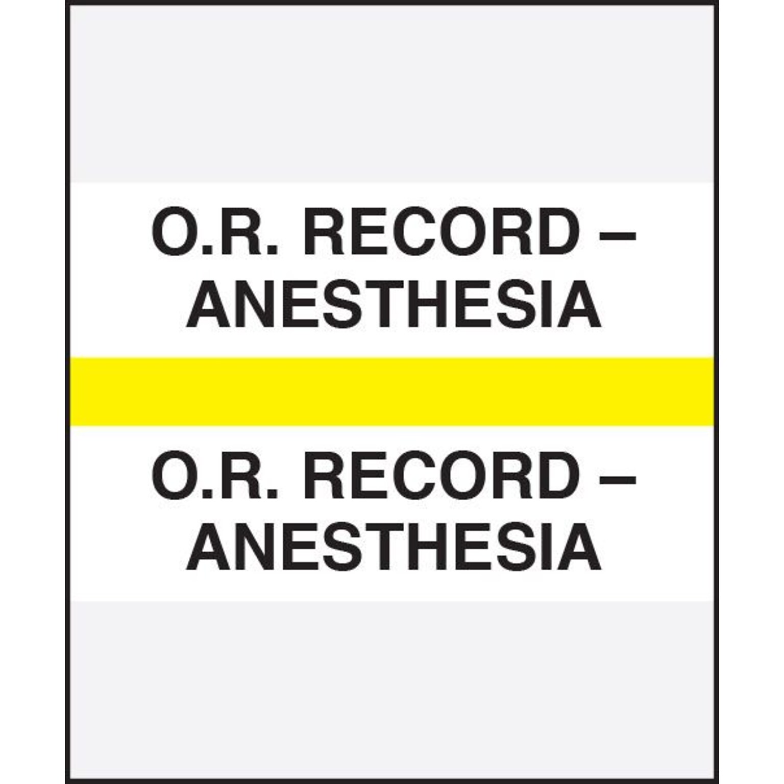 Medical Arts Press® Standard Preprinted Chart Divider Tabs, O.R. - Anesthesia, Yellow