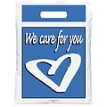 Medical Arts Press® Medical Non-Personalized 2-Color Bags, 9x12, We Care for You/Blue Heart