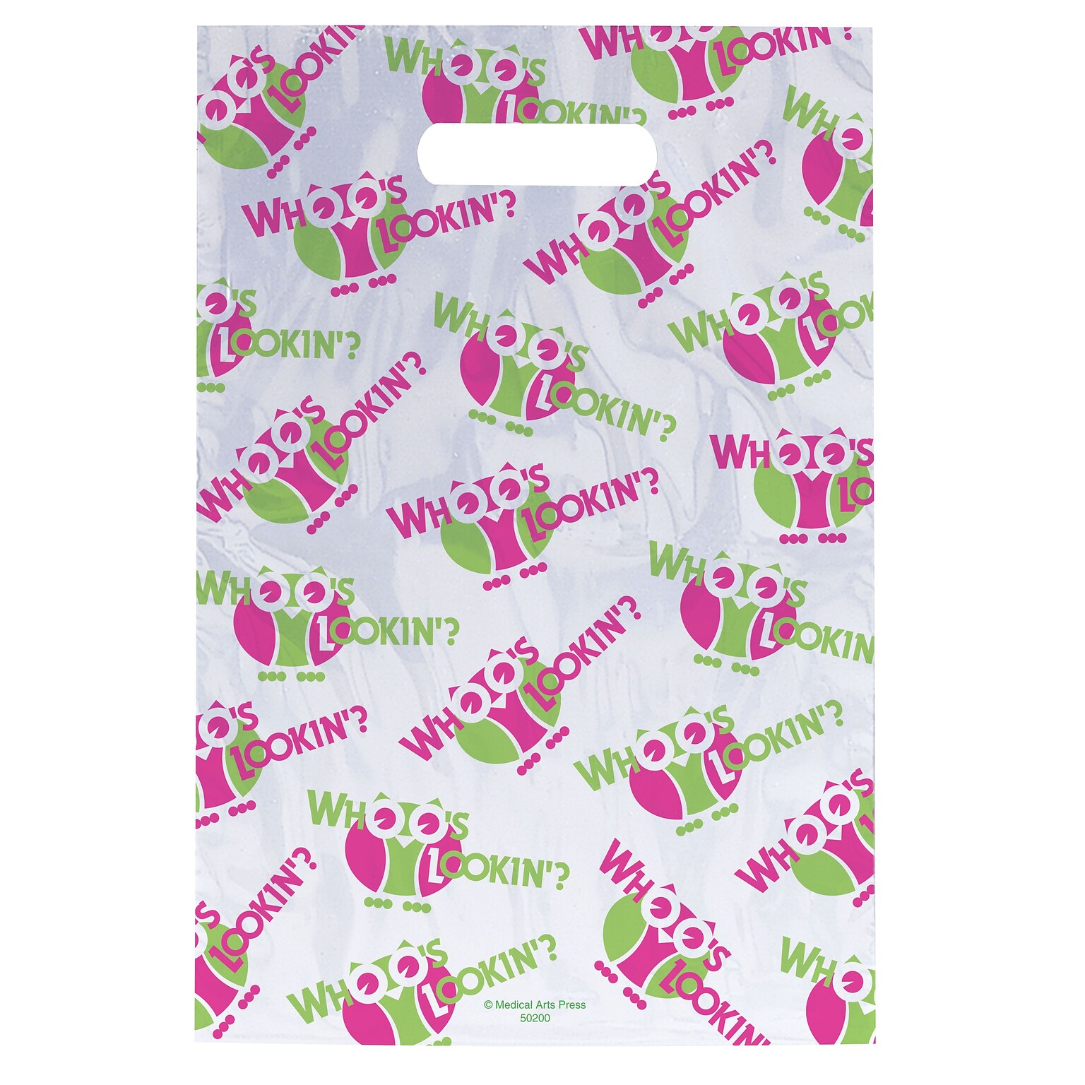 Medical Arts Press® Eye Care Scatter Print Bags, 9 x 13,  WhOOs Lookin? (50200)