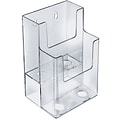 Azar Two-Tier, Two-Pocket Trifold Brochure Holder, 4.625 x 3.625 x 7, Clear, 2/Pack