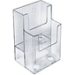 Azar Two-Tier, Two-Pocket Trifold Brochure Holder, 4.625" x 3.625" x 7, Clear, 2/Pack